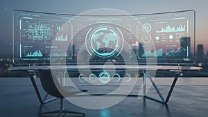 Global Operations Command Center with Interactive Data Display